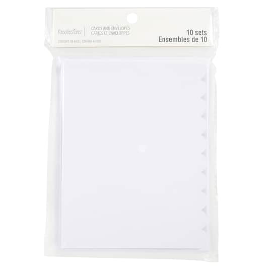 12 Packs: 10 ct. (120 total) 4.25" x 5.5" White Scalloped Cards & Envelopes by Recollections™
